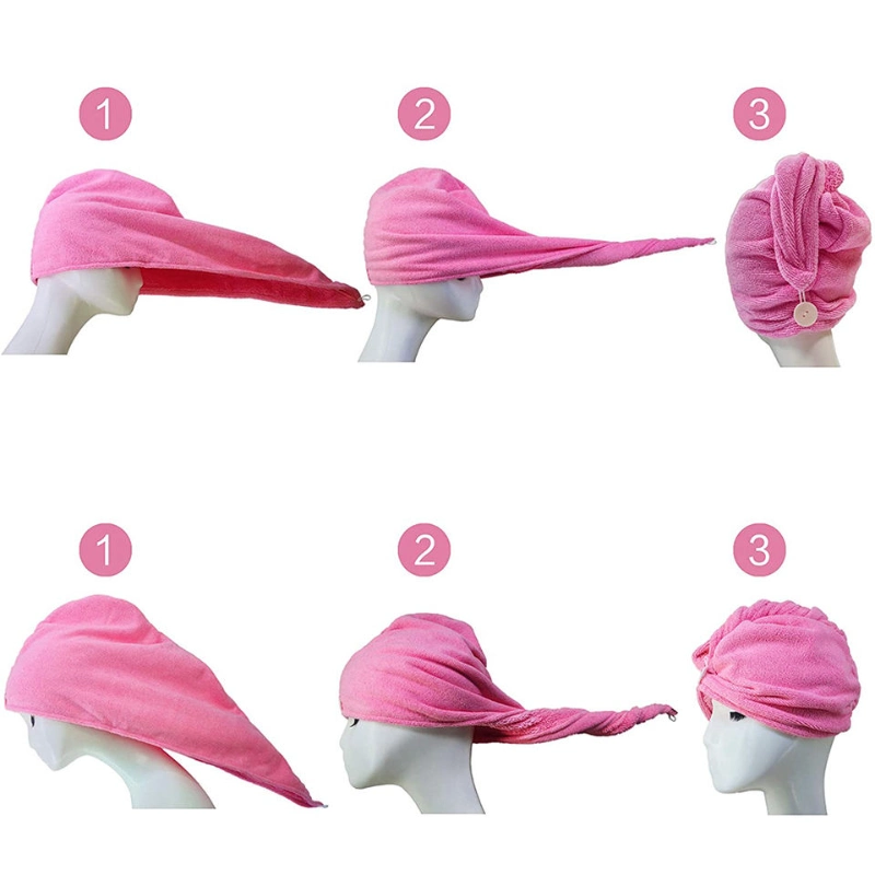 Good Quality Microfiber Hair Towel Turban for Women Soft Salon Dryer Hair Scrunchie Hair Towel Wrap Coral Fleece Plush Head Towel