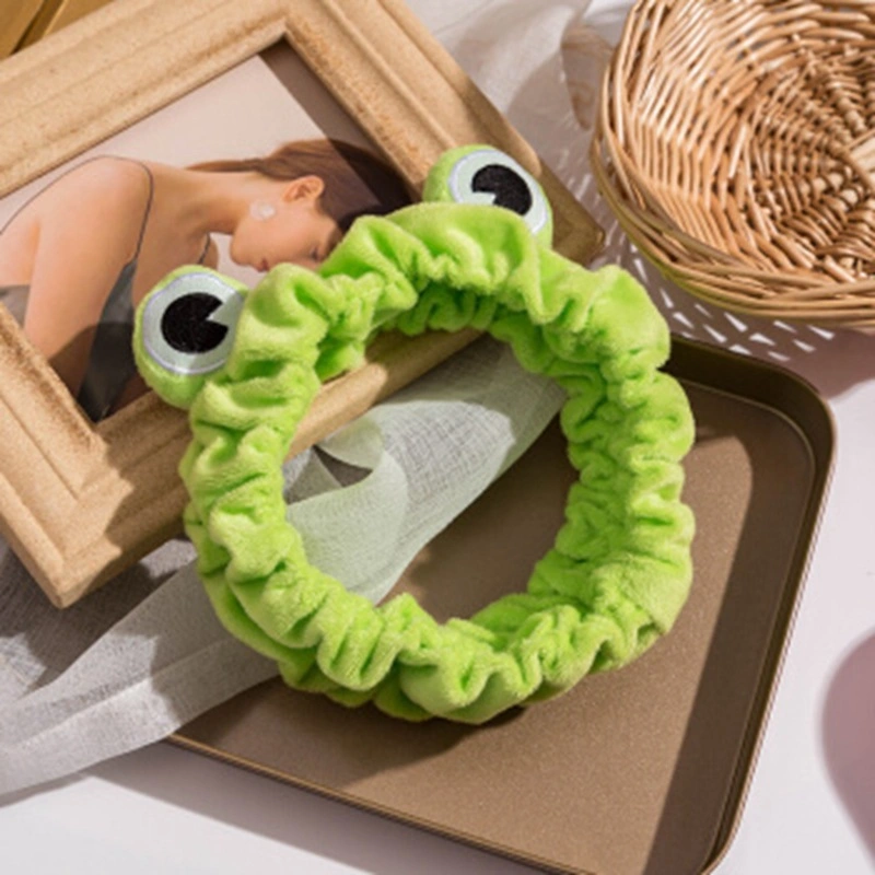 Funny Frog Makeup Headband Wide-Brimmed Elastic Hairbands Cute Girls Hair Bands Women Hair Accessories