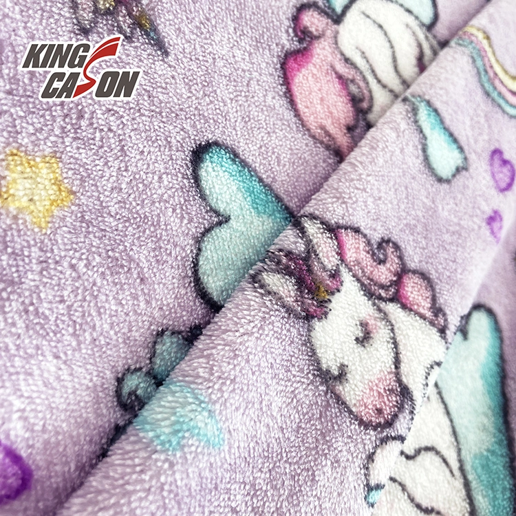 Kingcason Hello Kitty Unicorn Printing Double Faced Flannel Fleece Fabric for Blankets