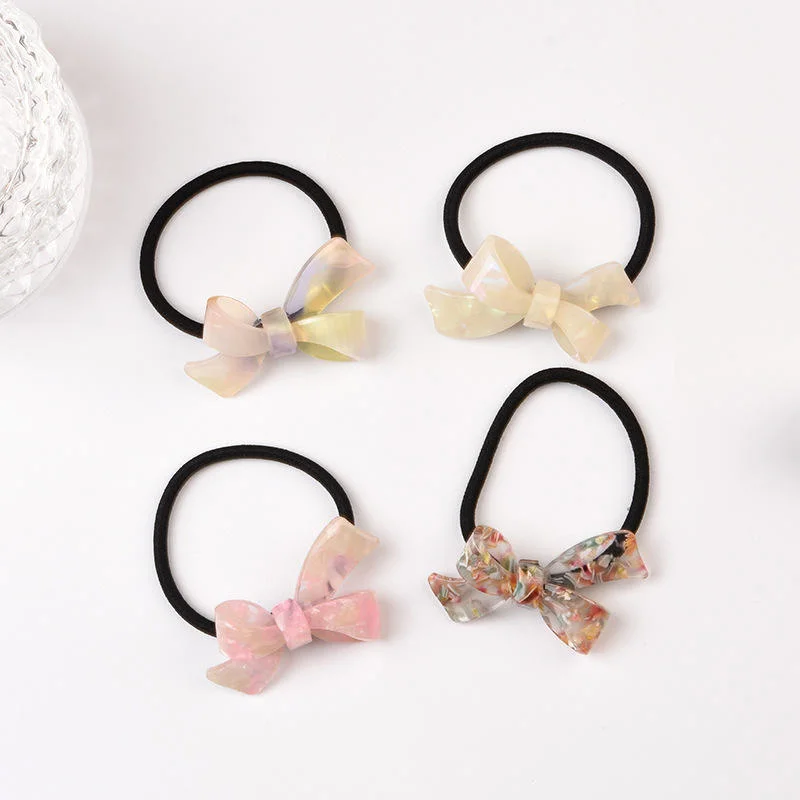 Wholesale Elastic Acetate Hair Ties 5.5cm Hair Ties Bow Hair Rubber Band for Lady Girls