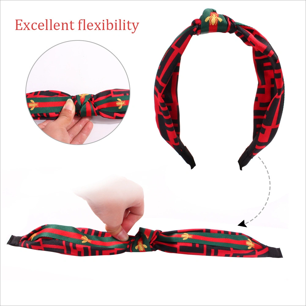 Wholesale Fashion Korean Style Multicolor Striped Elastic Hairband with Bee Patterns