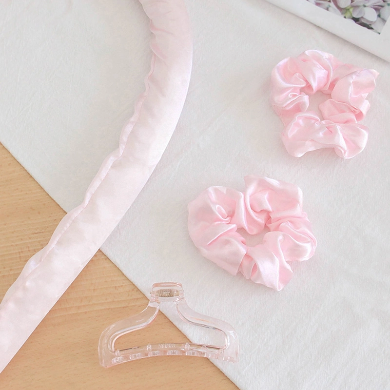 Women Hairbands Elastic Pearl Cotton Color Butyl Cloth Silk Ribbon Hair Curling