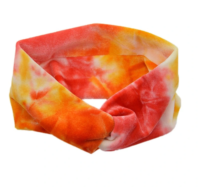 Tie-Dye Hair Band Sports Headgear Yoga Breathable Headband Gradient Color Fabric Headband