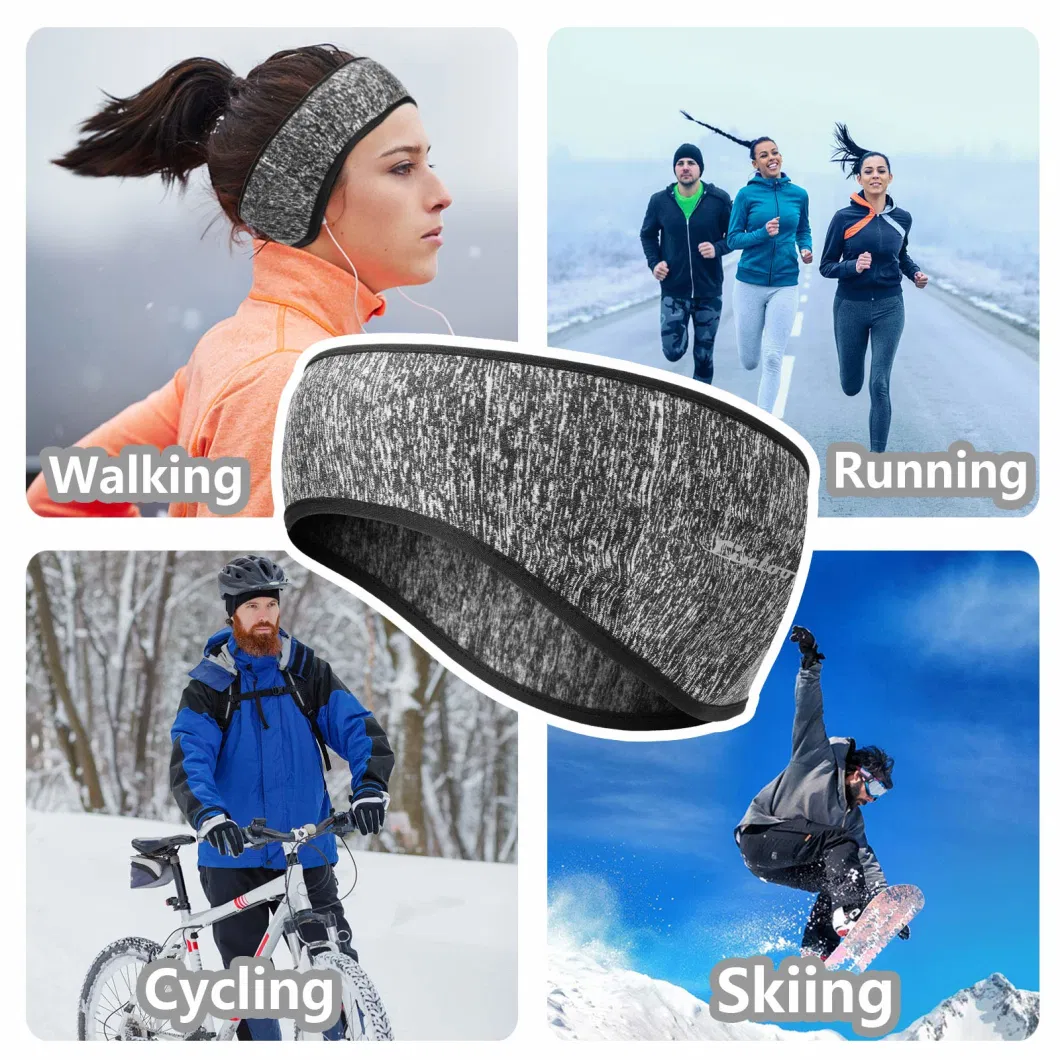 Custom Sport Hairband Fleece Windproof Elastic Winter Running or Bicycle or Motorcycle Headband with Ear Warmers