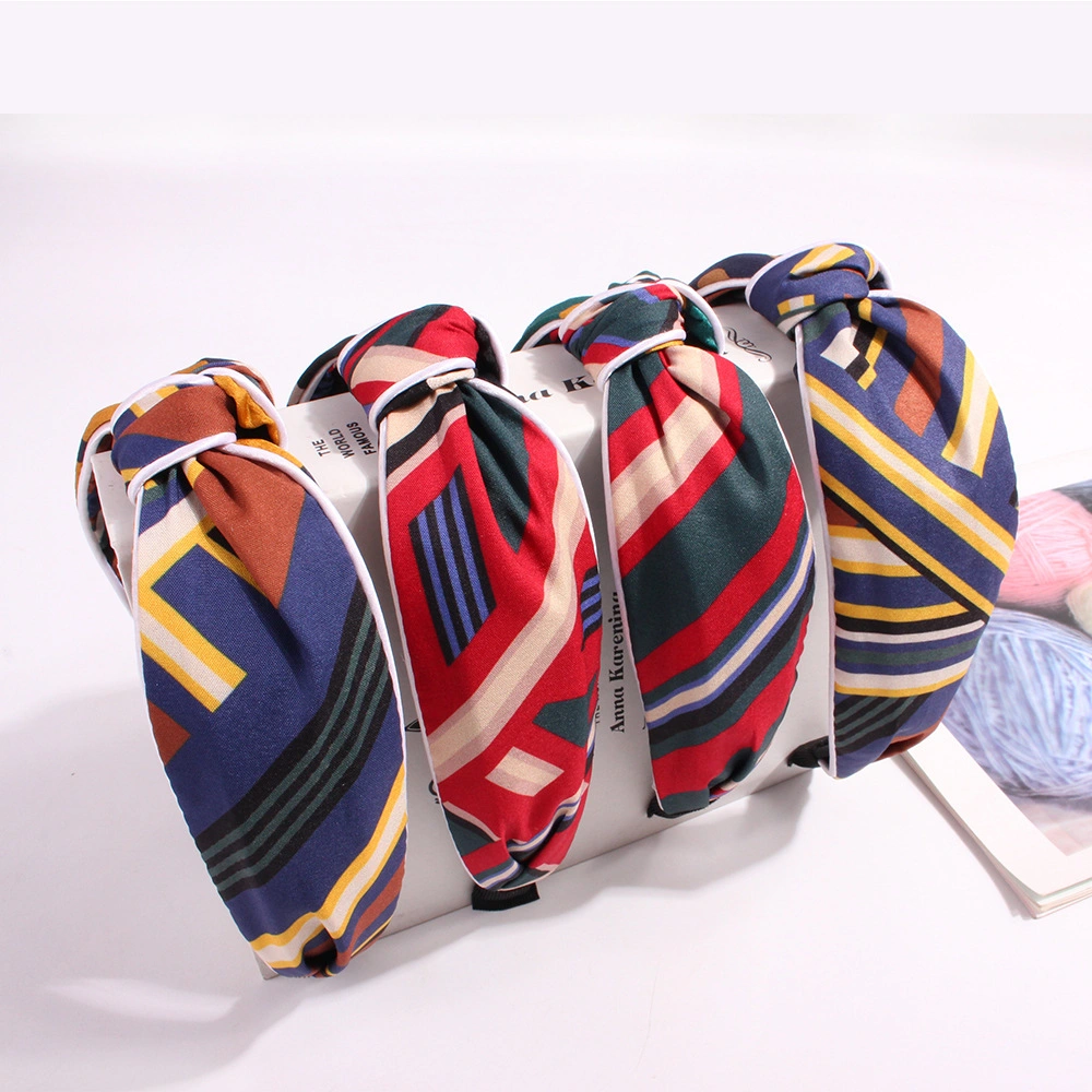 Wholesale Fashion Korean Style Multicolor Striped Elastic Hairband with Bee Patterns