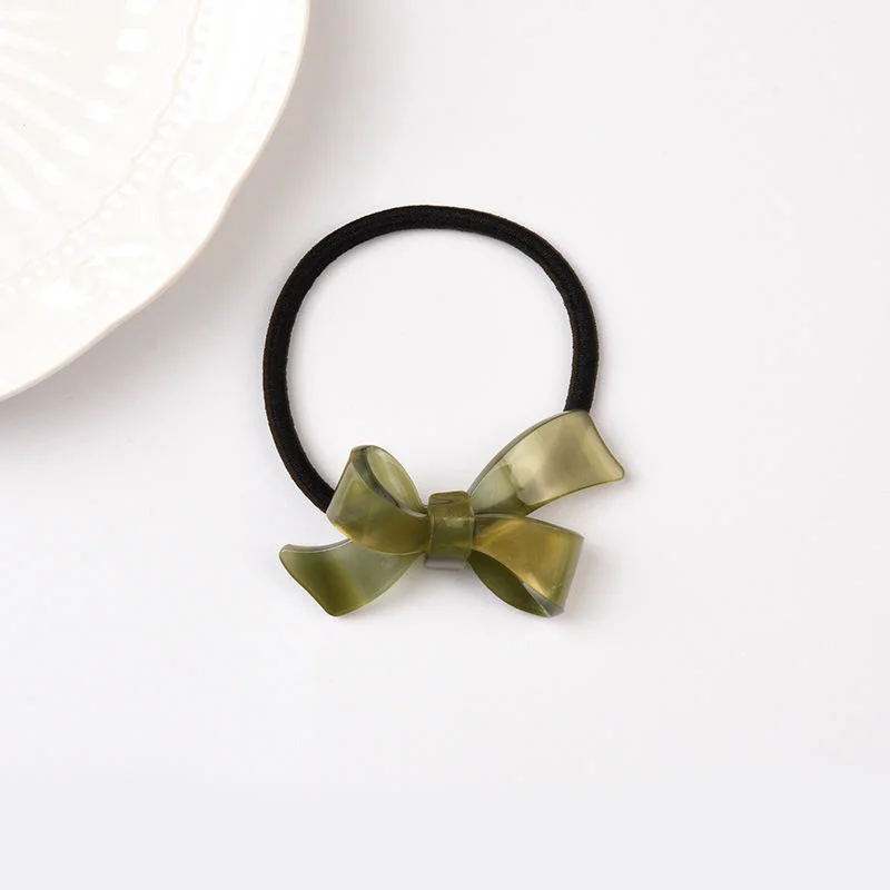 Wholesale Elastic Acetate Hair Ties 5.5cm Hair Ties Bow Hair Rubber Band for Lady Girls