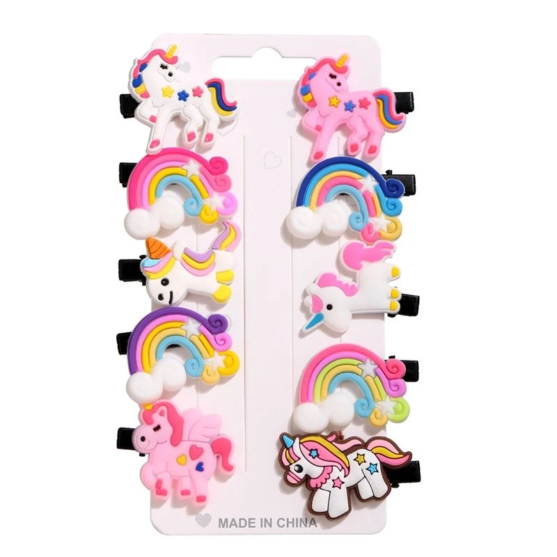 Cute Cartoon Styles Rainbow Colorful Hair Jewelry Accessories Clips Set for Baby Girls