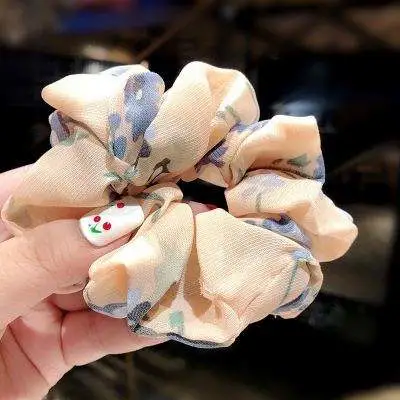 Rubber Band Mature Feminine Temperament New Korean Fashion Broken Flower Cloth Art Hair Circle