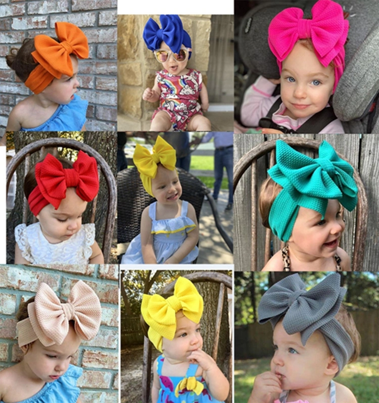 Many Colors Big Bow Headwrap Textured Fabric Baby Bows Headband