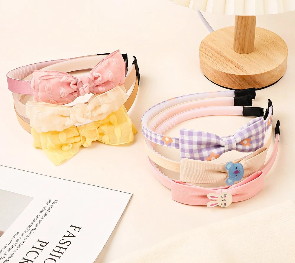 Wholesale Korean Style Candy Color Plastic Hairbands with Flower Patterns for Girls