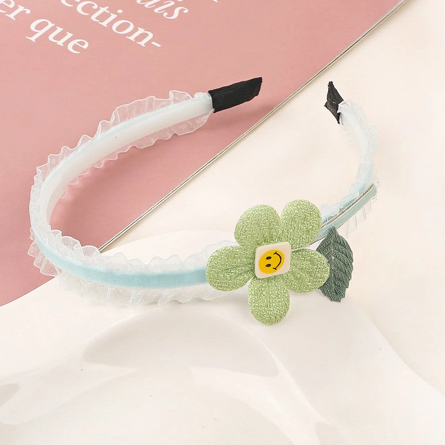 Wholesale Korean Style Candy Color Plastic Hairbands with Flower Patterns for Girls