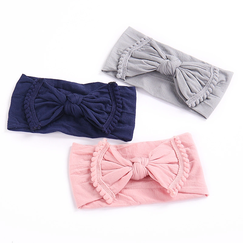 Nylon Wide Bow Children Hairband Princess Hair Accessories Elastic Baby Headband