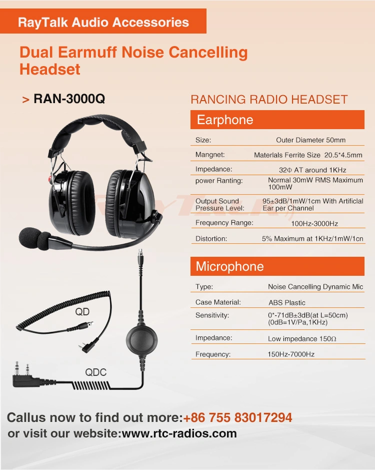 Racing Dual Muff Heavy Duty Headset with Noise Cancelling Microphone