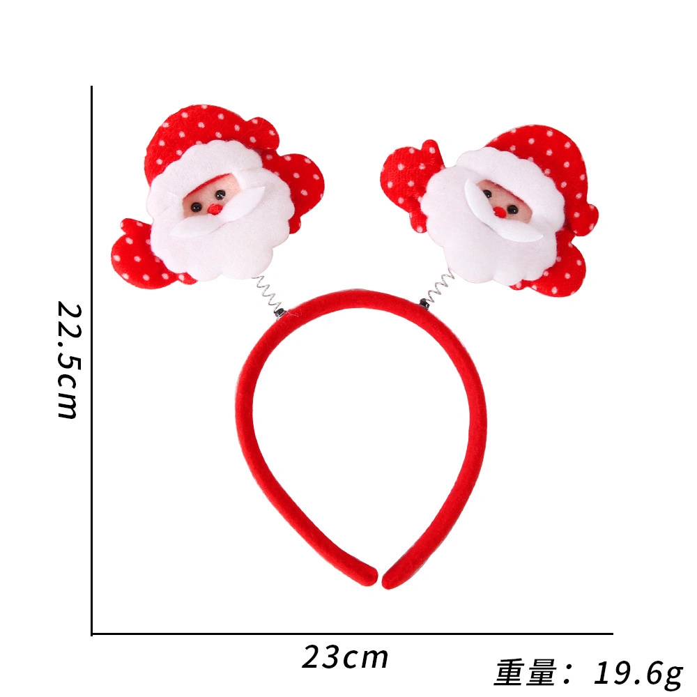 Christmas Headbands Elk Antlers Five-Star Headbands Christmas Decorations Children&prime;s Plastic Headbands Party Decorations