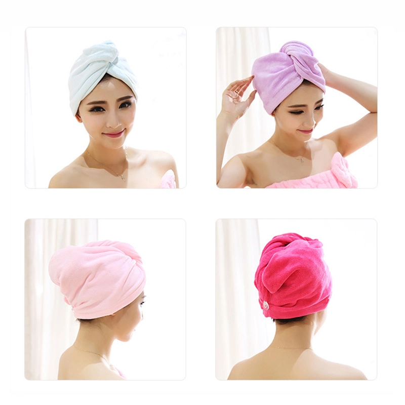 Custom SPA Super Absorbent Quick Dry Wholesale Ultra Plush Microfiber Hair Drying Wrap Salon Towel Hair Turban for Women