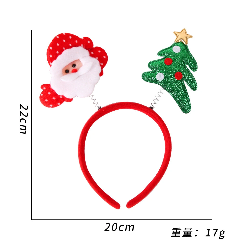 Christmas Headbands Elk Antlers Five-Star Headbands Christmas Decorations Children&prime;s Plastic Headbands Party Decorations