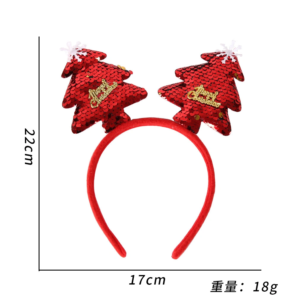 Christmas Headbands Elk Antlers Five-Star Headbands Christmas Decorations Children&prime;s Plastic Headbands Party Decorations