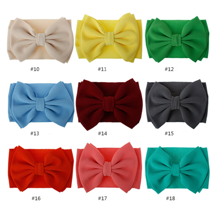 Many Colors Big Bow Headwrap Textured Fabric Baby Bows Headband