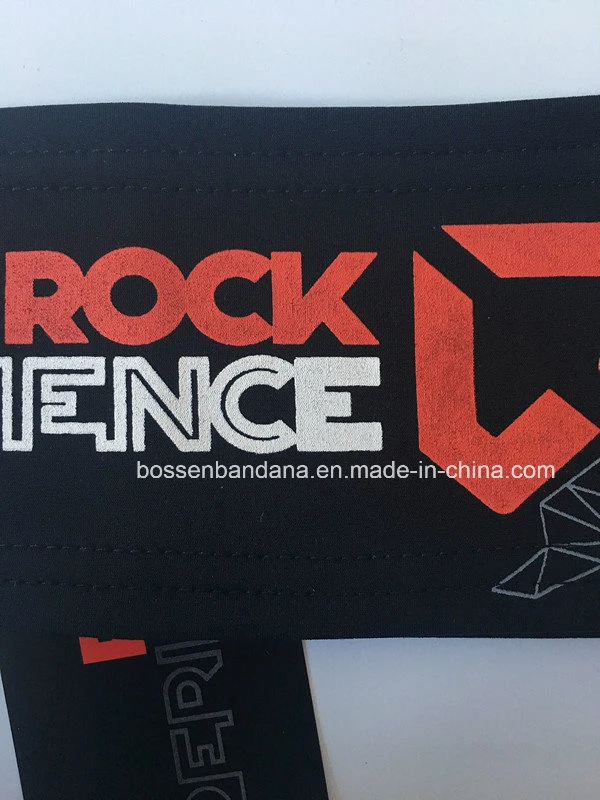 OEM Customized Logo Print Cotton Stretch Elastic Black Sports Running Headwear Headbands Manufacturer