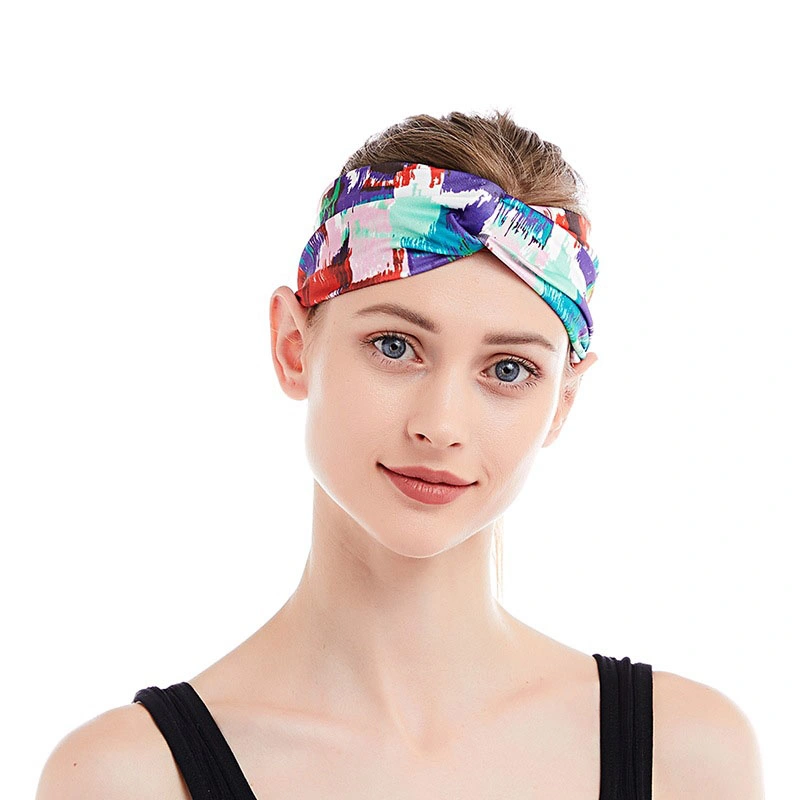 Design Your Own Custom New Color Printing Elastic Sports Headband Tie Dye Headbands