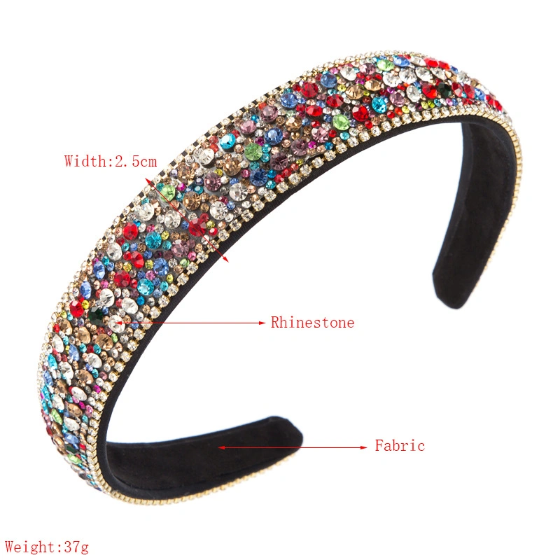 Custom Sparkle Rhinestone Beaded Headband Sponge Statement Headband Crystal Hair Accessories