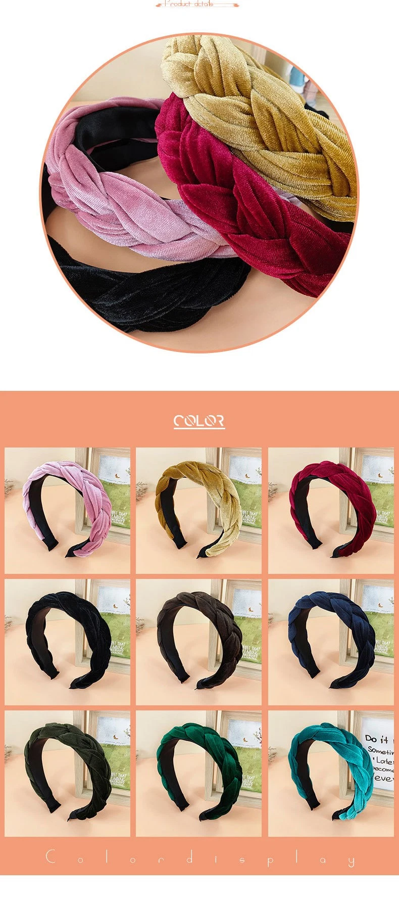 Korean Autumn Winter Hairband Headband New Velvet Simple Hair Band Wide Elastic Fashion Head Band Luxury for Women