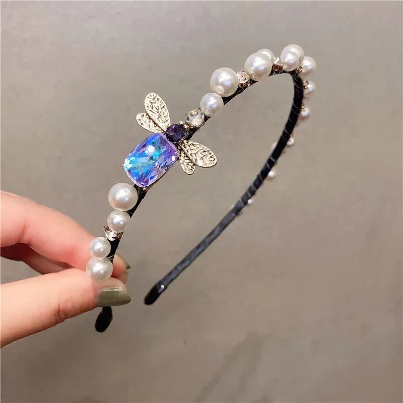 Cute Bee Head Band Hair Band Pearl Designer Women&rsquor; S Hair Band Crystal