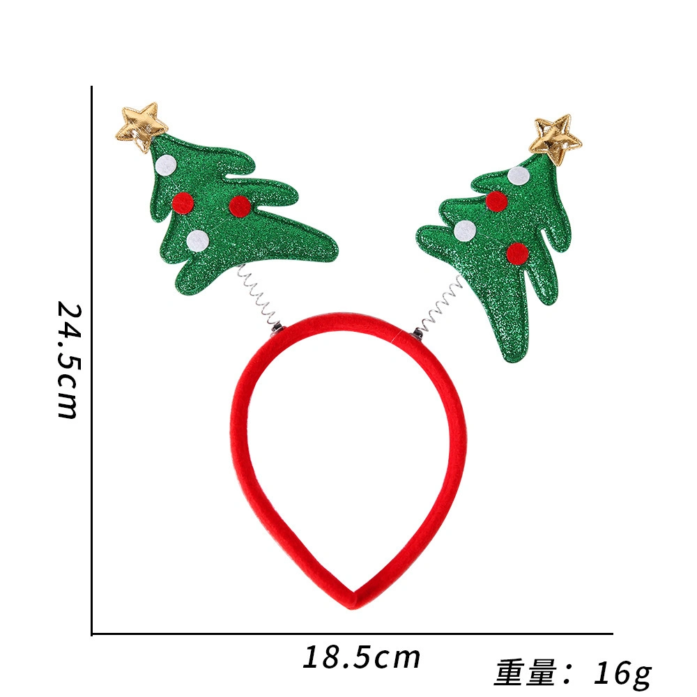 Christmas Headbands Elk Antlers Five-Star Headbands Christmas Decorations Children&prime;s Plastic Headbands Party Decorations