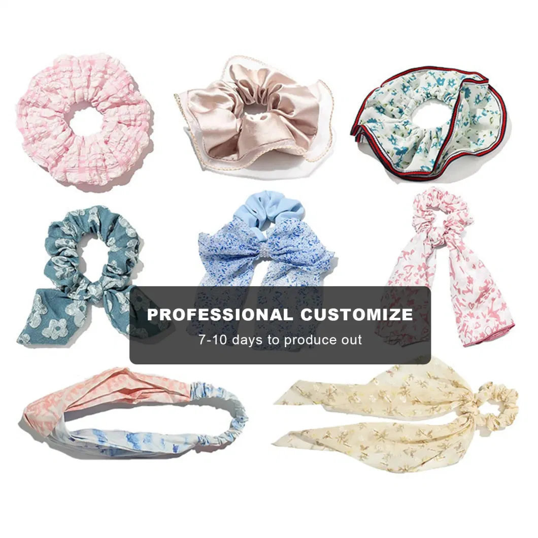 Sparkly Luxury Solid Candy Color Hair Rubber Bands Women Girls 2023 Fabric Hair Scrunchies