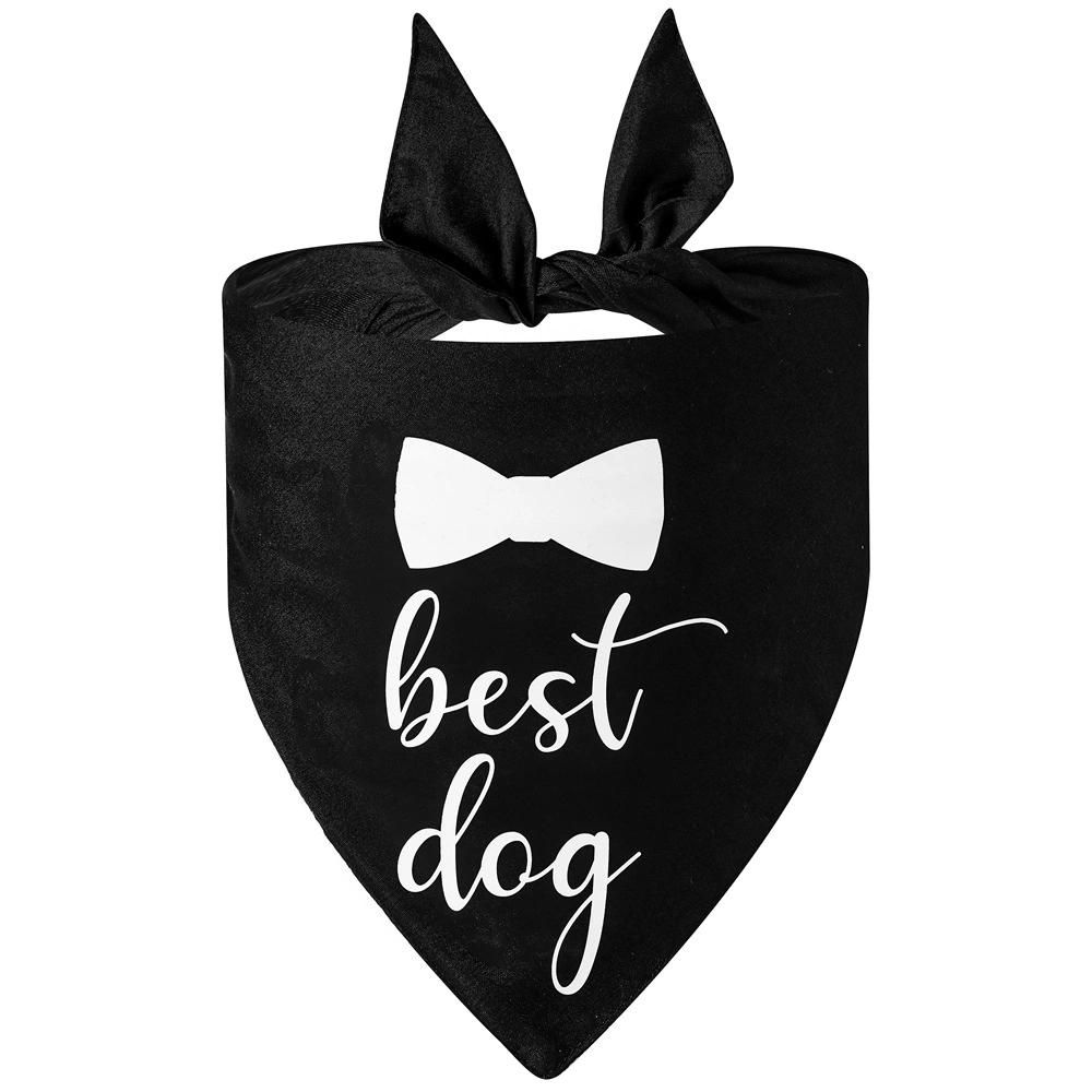 2022 Hot Sell Cross-Border Dog Bandana Wedding Banquet Black Suit Dog Saliva Towel Dog Head Scarf