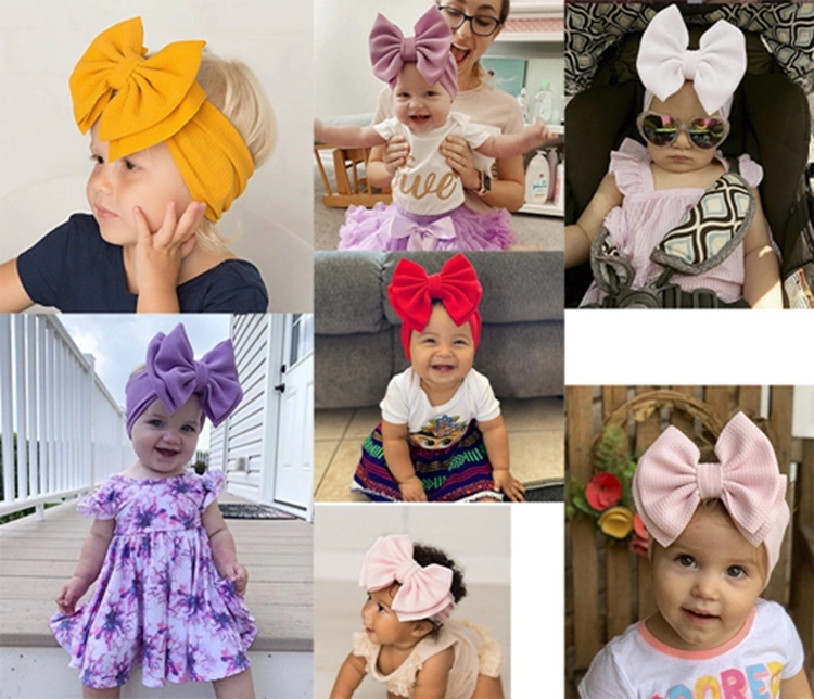 Many Colors Big Bow Headwrap Textured Fabric Baby Bows Headband