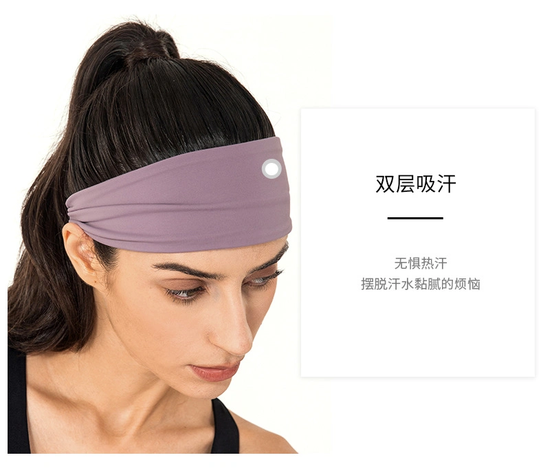 Women&prime;s Antiperspirant Headband Sweat-Absorbent and Sweat-Guided Headscarf Yoga Running, Fitness Wide-Banded Sports Headband