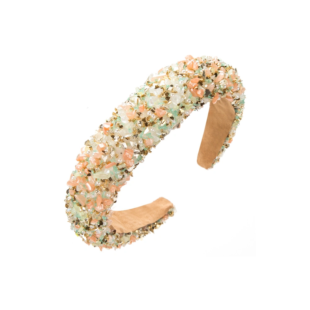 Bohemian Colorful Stone Sponge Headband for Ladies Girls Hair Accessories