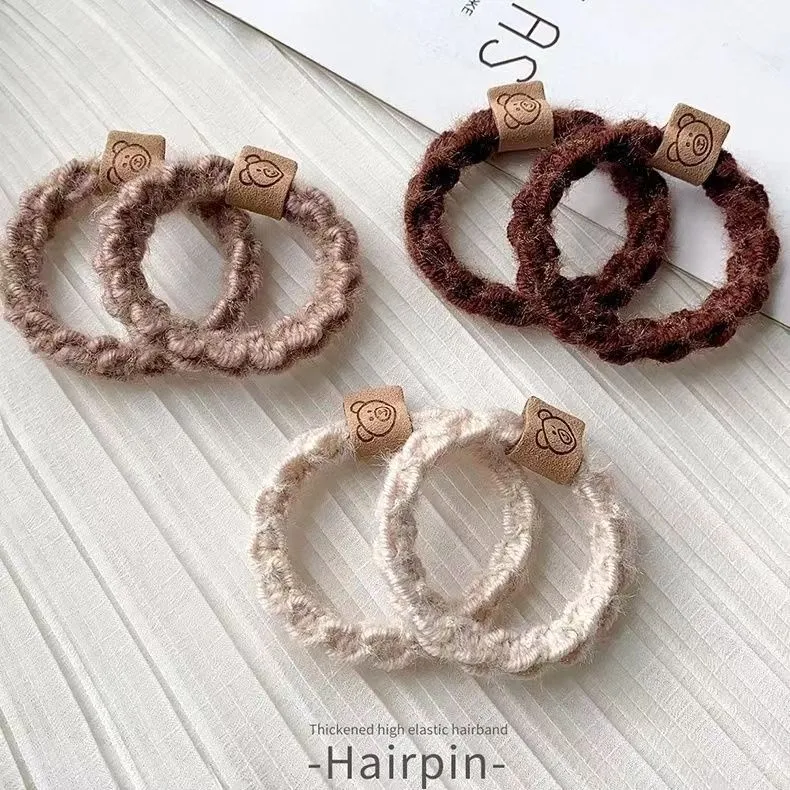 Women Hair Accessories Cute Head Ropes Plush Ponytail Elastic Hair Bands