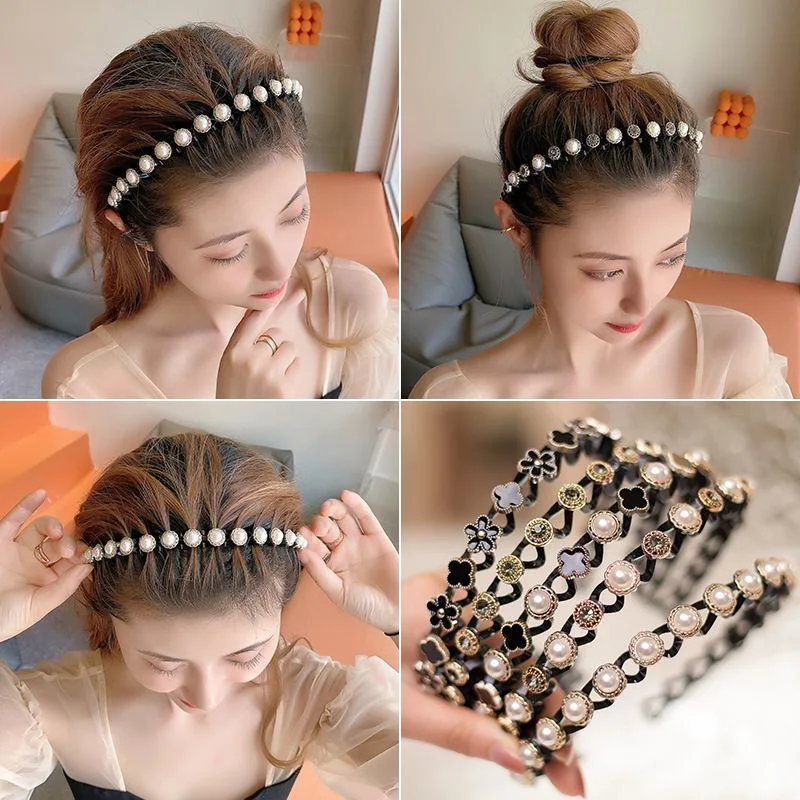 Four-Leaf Clover Hair Band Wash Face with Anti-Slip Hairband