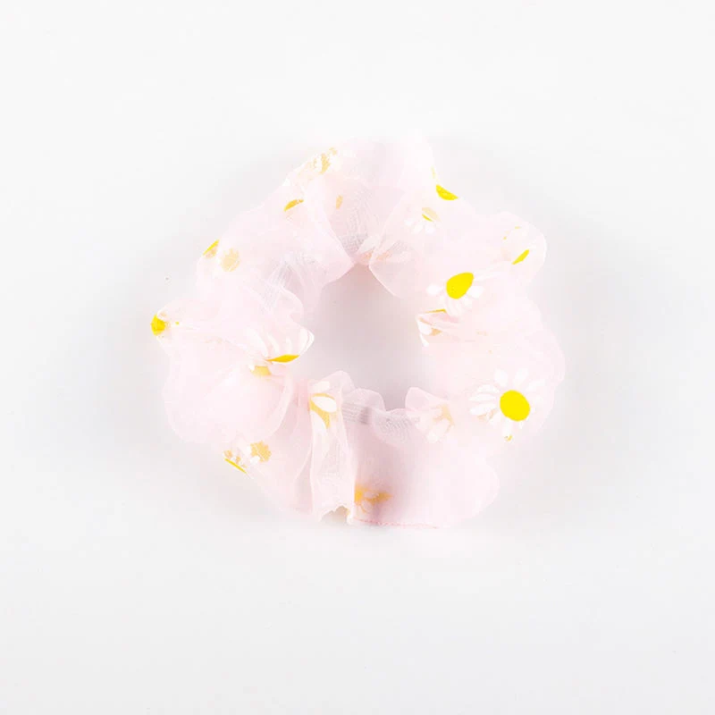 Korean Style Simple Small Daisies Organza Hair Scrunchies Rubber Band