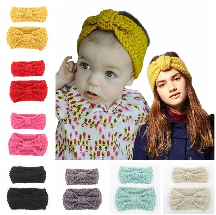 Parent-Child Suit Woolen Headband Bohemian Hair Accessories Winter Handmade Knitted Headband