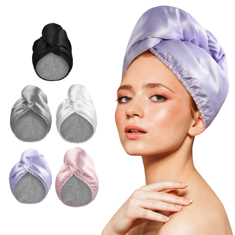 Hair Towel Microfiber Inside Fabric Hair Wrap Towel Quick Drying Turban