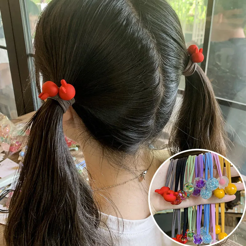 Korean Long Tie Cartoon Colorful Children&prime;s Hair Bands