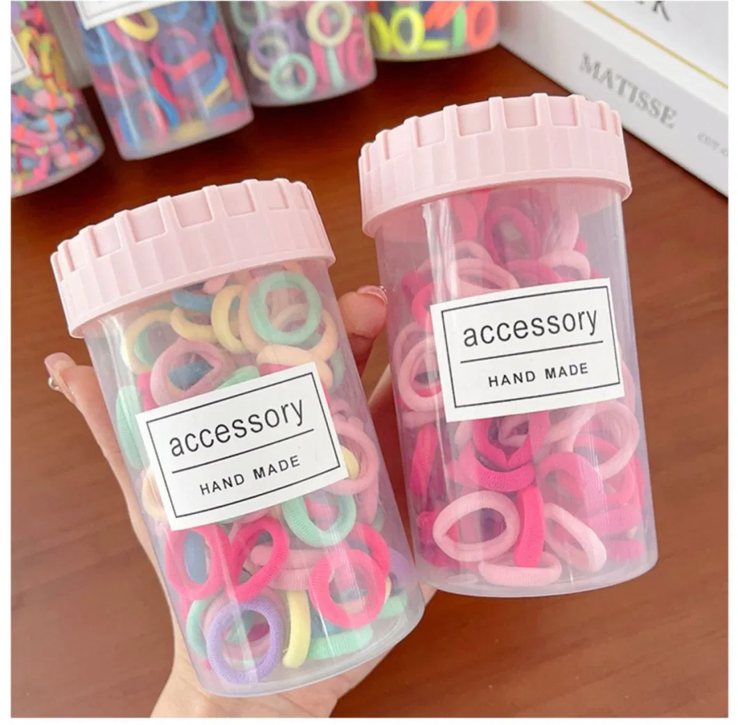 100PCS/Bottle Colorful Mini Elastic Children&prime;s Hair Rubber Band