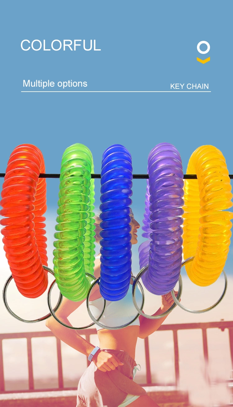 Round Colorful Plastic Elastic Spiral Flexible Spiral Wrist Coil Band