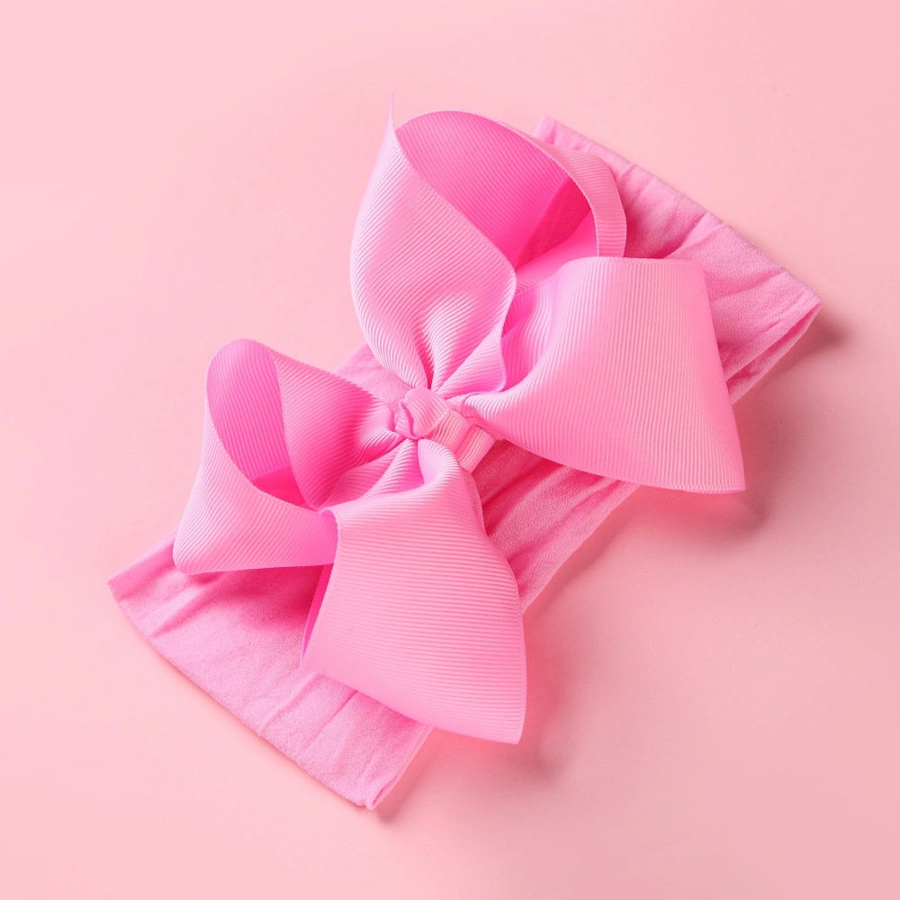 Baby Elastic Nylon Hair Band Children&prime;s Threaded Woven Bow Bow Hair Hoop Wrist Band Hair Ornament Headscarf Head Wrap Knitted Headband