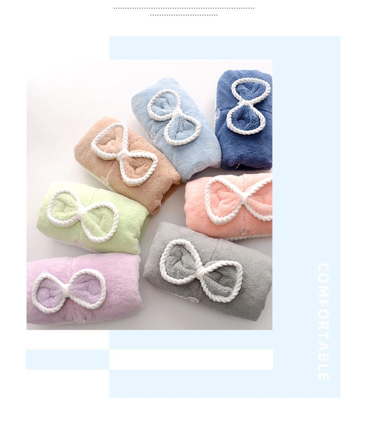 Wholesale Bow Microfiber Hair Towel Durable Hair Turban Towel