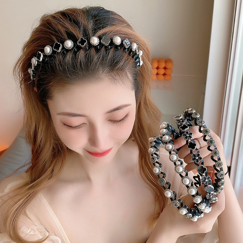 Wholesale New Women Fashion Hairband Hair Accessories Custom Stylish Crystal Stone Plastic Hair Band Headbands