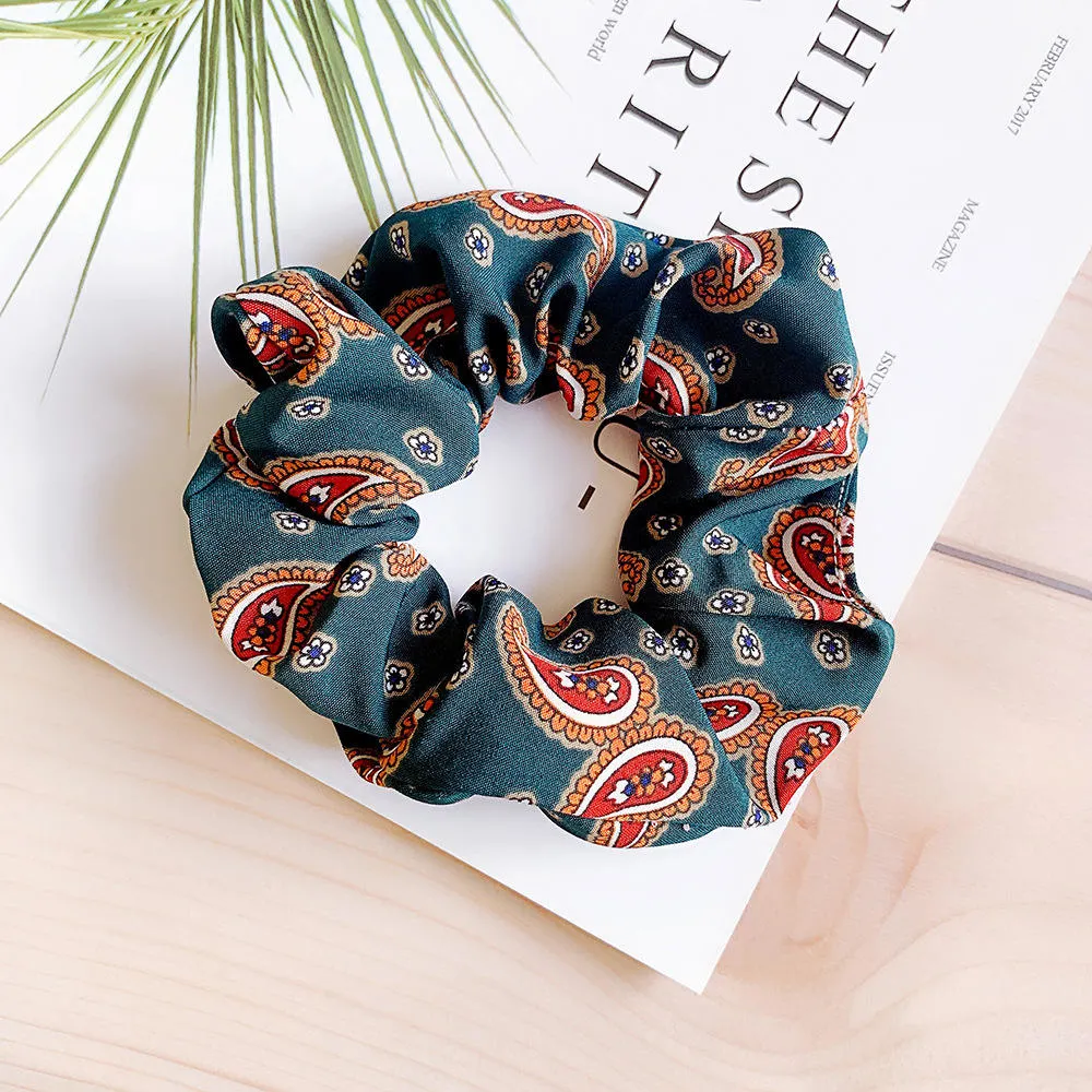 Wholesale Retro Hair Accessories 7 Colors Printing Cloth Elastic Hair Band