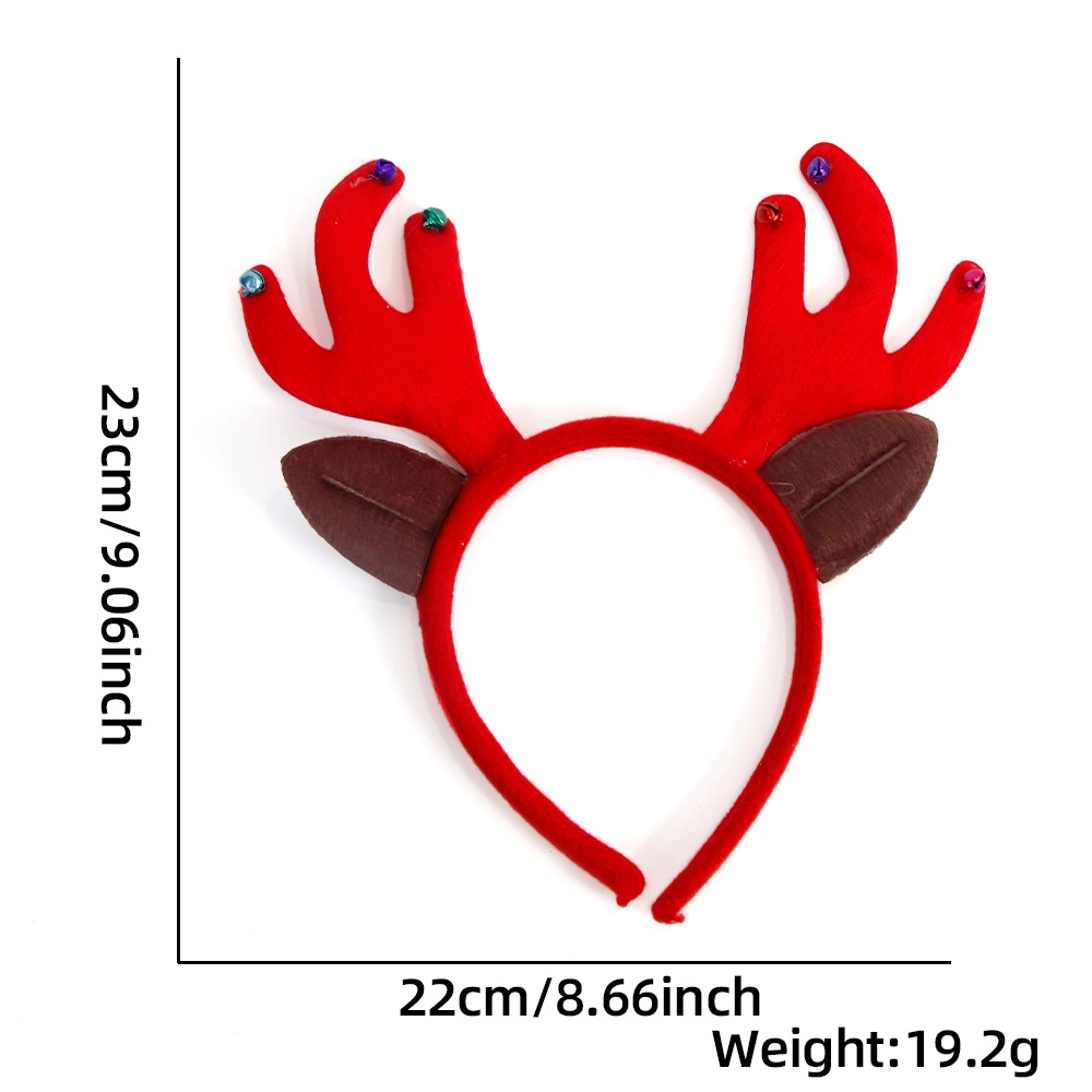 Christmas Headbands Elk Antlers Five-Star Headbands Christmas Decorations Children&prime;s Plastic Headbands Party Decorations