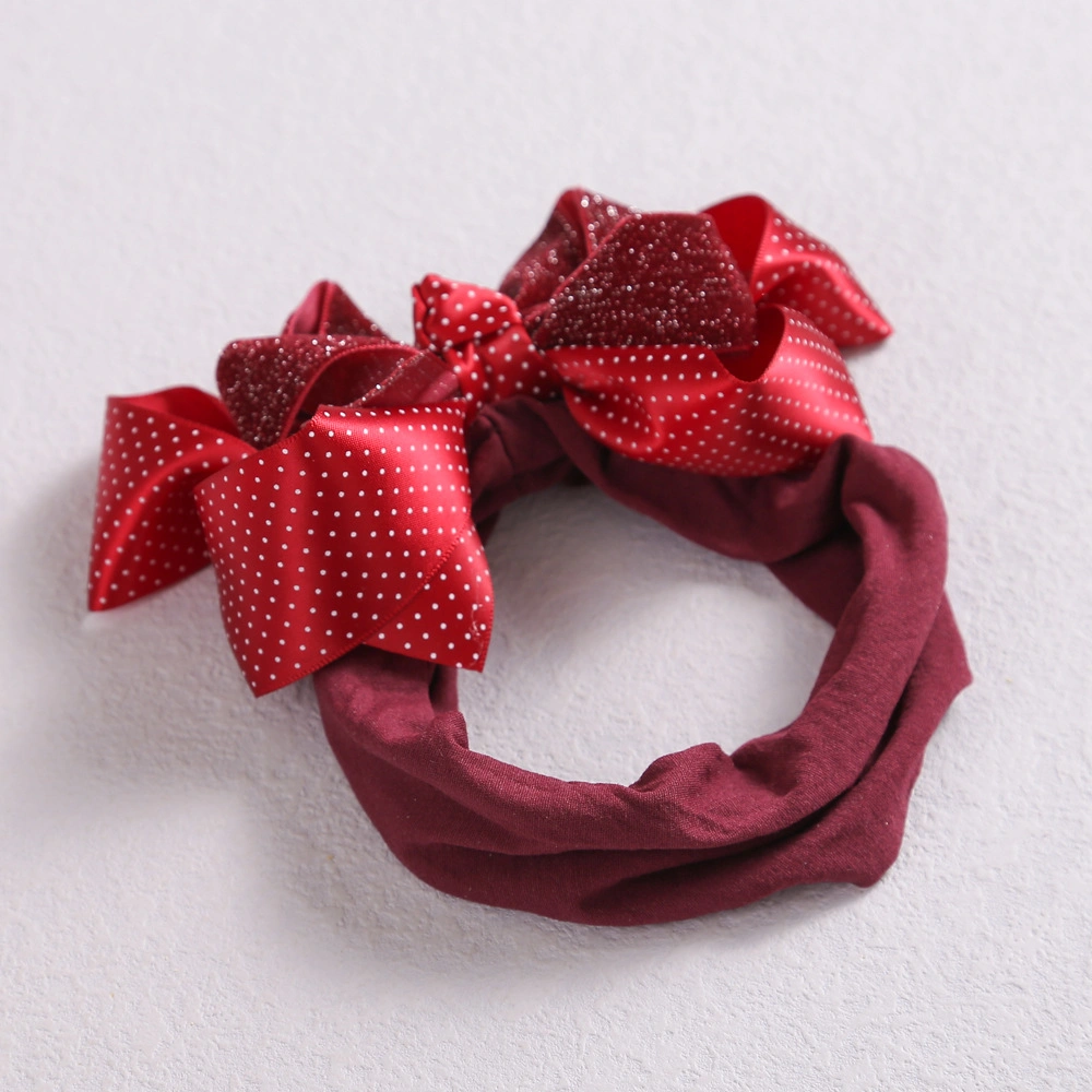 Children&prime;s Jewelry Nylon Baby Hair Bows Girl Wrist Band Headscarf Sweatband Knitted Headband