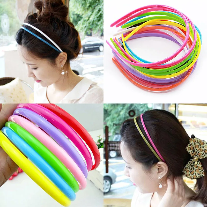 Wholesales Fashion Headbands 0.8cm Wide Plastic Headbands for Women Baby Girl Hair Band