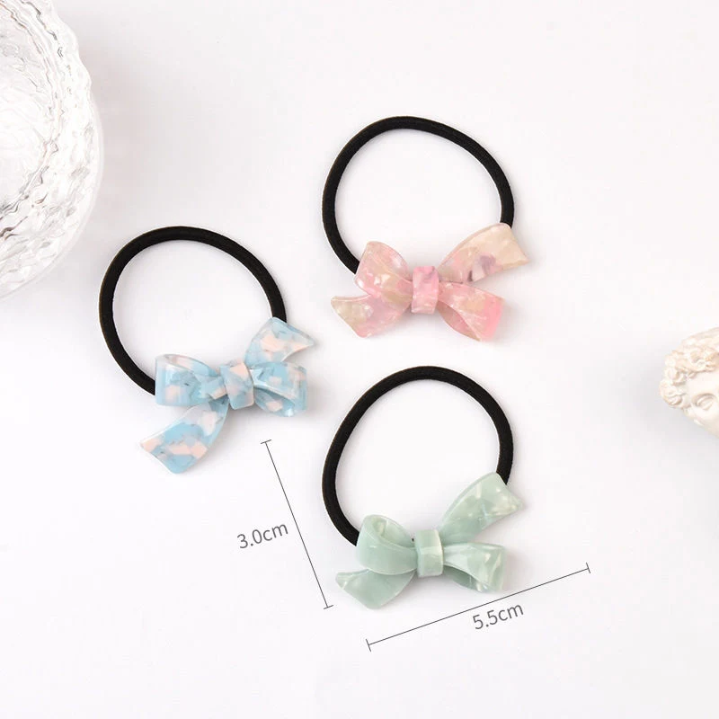 Wholesale Elastic Acetate Hair Ties 5.5cm Hair Ties Bow Hair Rubber Band for Lady Girls