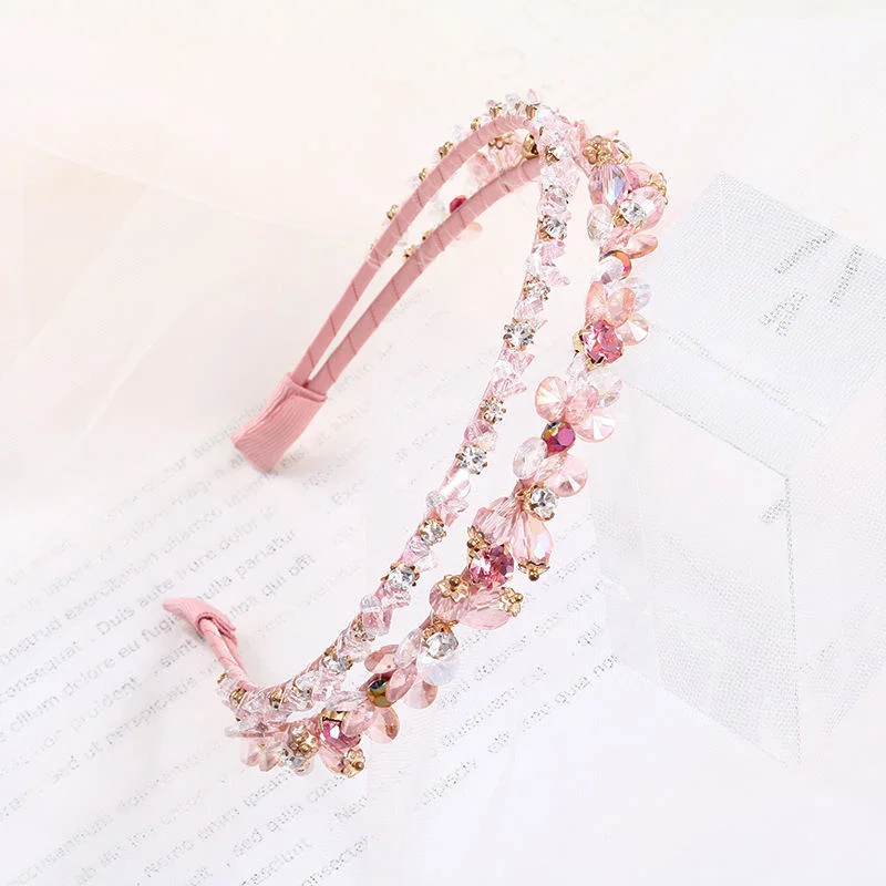 Floral Shape Crystal Hair Band Bridal Wedding Hair Ornaments